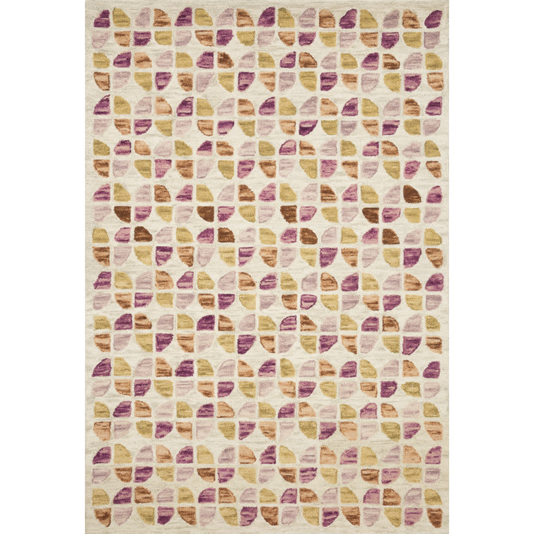 Justina Blakeney x Loloi Handmade Looped/Hooked Wool Ivory Rug Wayfair